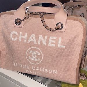 Chanel Large Deauville bowling bag in pink * AUTHENTIC*